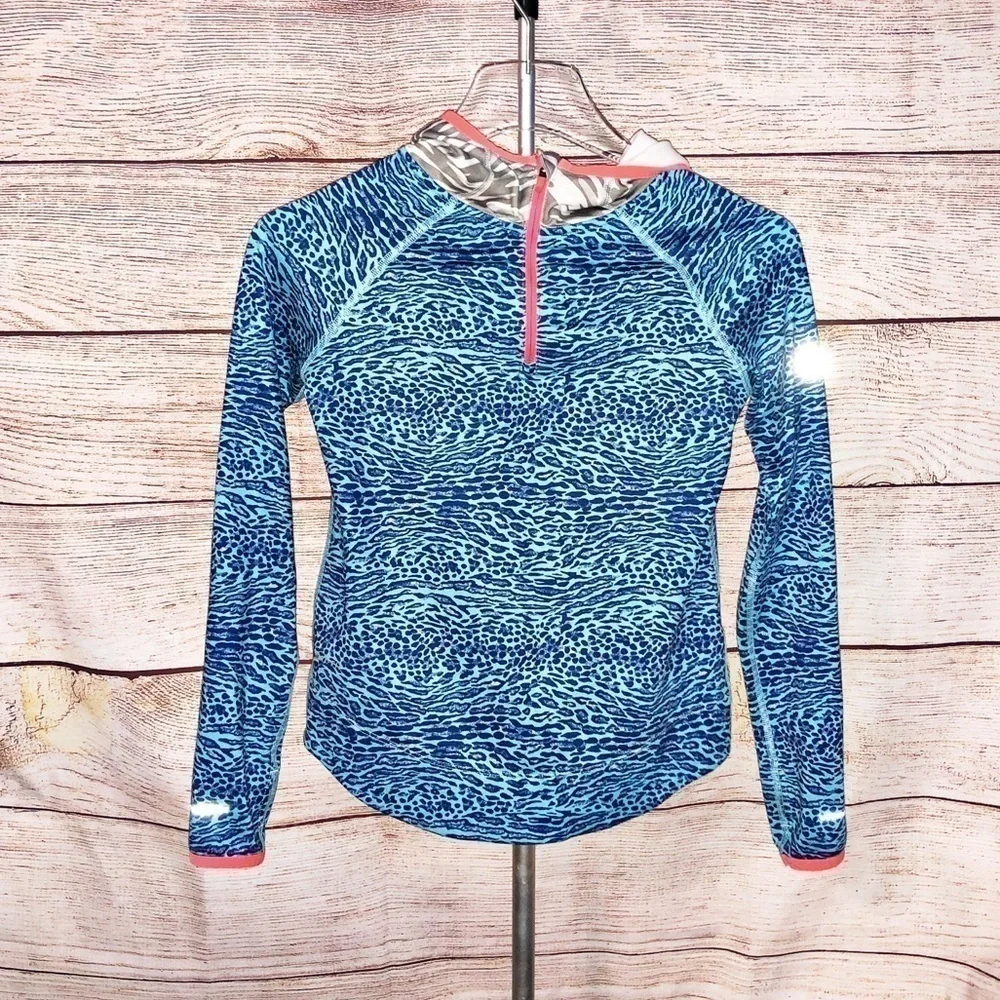 Nike Kids Pro Quarter Zip Hooded Animal Print Pullover Hoodie Size M